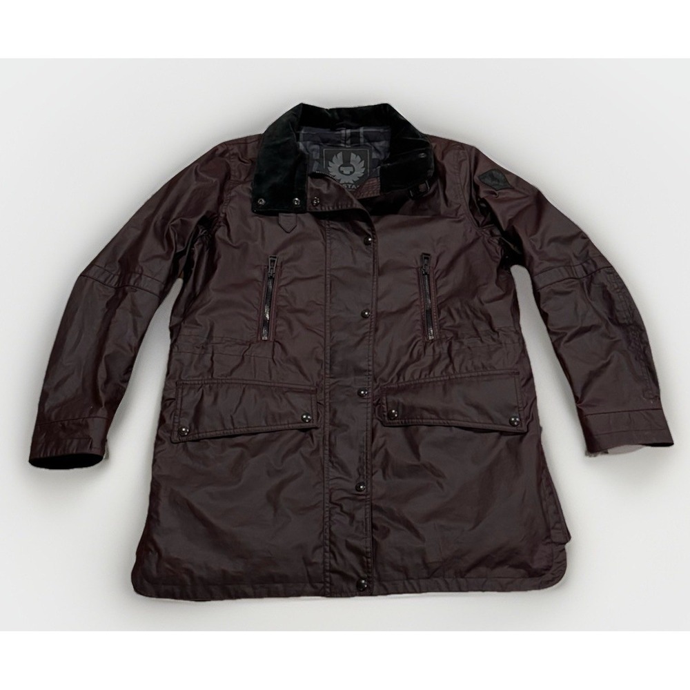 Belstaff Fieldmaster Waxed Cotton Motorcycle Jacket 48 Burgundy Rare Color $675